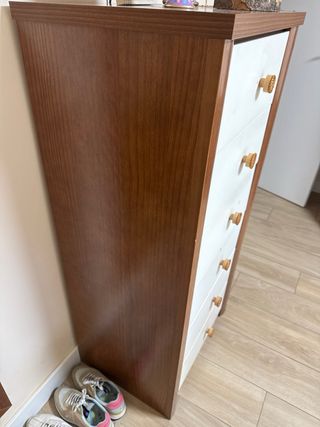 Cajonera de madera y tela