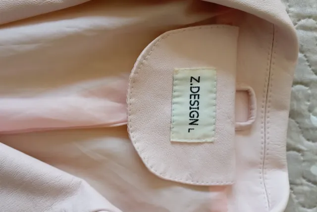 Cazadora Piel Sintética Rosa Talla M