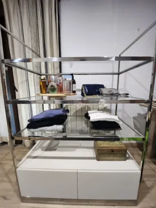 Estantería Acero Inoxidable y Cristal