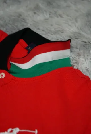 Polo Ralph Lauren Rojo con Big Pony Blanco Talla L