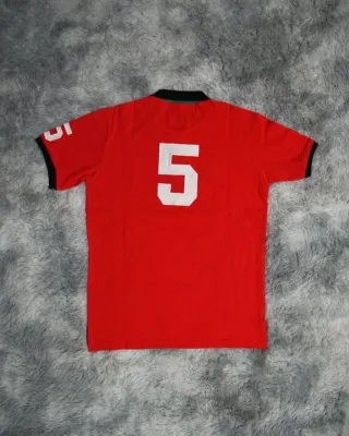 Polo Ralph Lauren Rojo con Big Pony Blanco Talla L