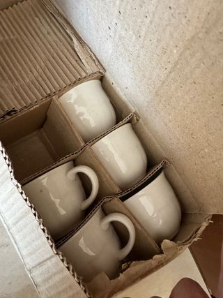 6 Tazzine Caffè con Piattino Porcellana