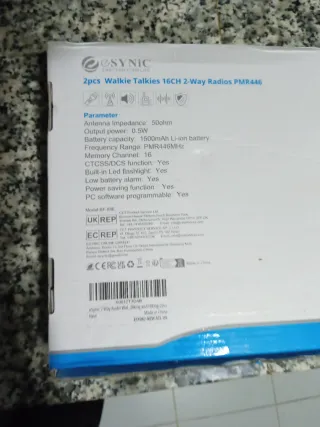 2 Walkie Talkies Esynic PMR446 16CH