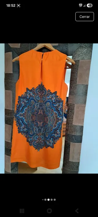 Vestido/Camisola Naranja con Estampado