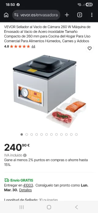 Máquina de envasado al vacío VEVOR