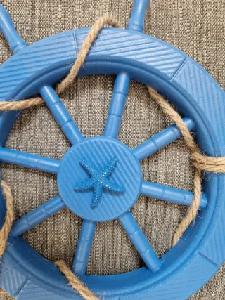 Timone Blu Legno con Stella Marina
