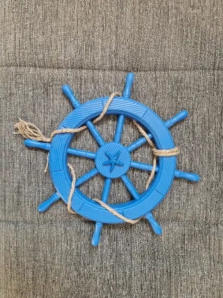 Timone Blu Legno con Stella Marina
