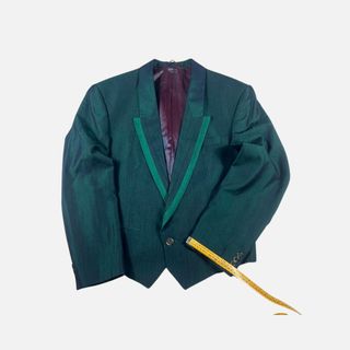 Blazer Smoking Verde Vintage Uomo Raso Taglia M