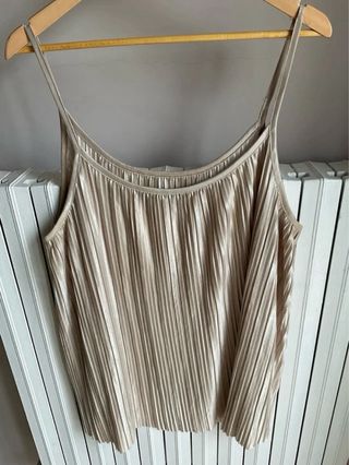 Top H&M plissettato beige taglie grandi