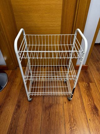 2 Mesas auxiliar Ikea negra y blanco regal carrito