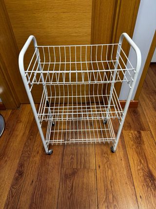 2 Mesas auxiliar Ikea negra y blanco regal carrito