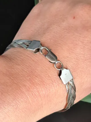 Pulsera Plata Ley 925 Trenzada Vintage