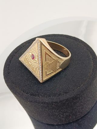Anillo Pirámide Ojo de la Providencia Oro