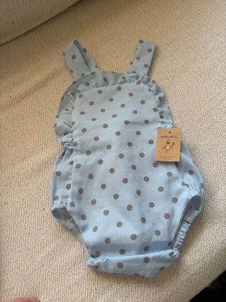 Pelele bebé niña/niño lunares Talla 12.