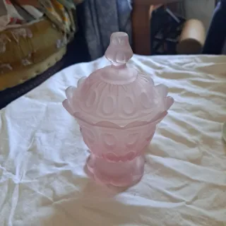 Bomboneira de Vidro Rosa Fosco