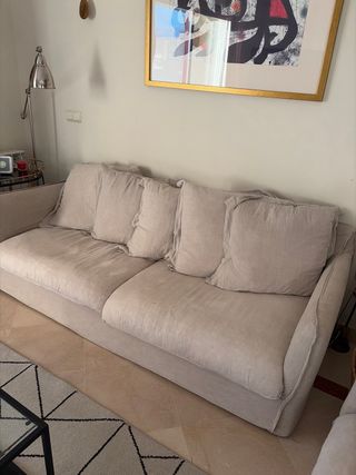 Sofá Maison du Monde Beige 3/4 Plazas