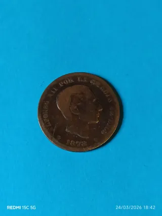Moneda Antigua Alfonso XII 1878