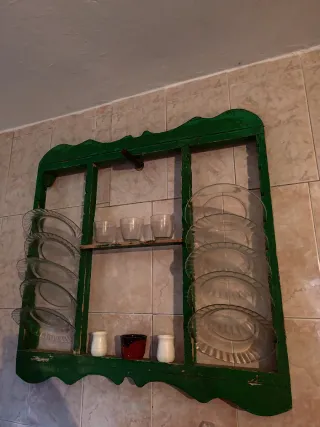 Platero de madera antiguo años 50