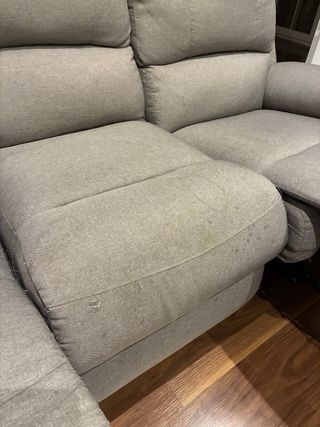 Sofá 3 plazas reclinable gris