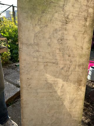 Encimera de mármol blanco antigua