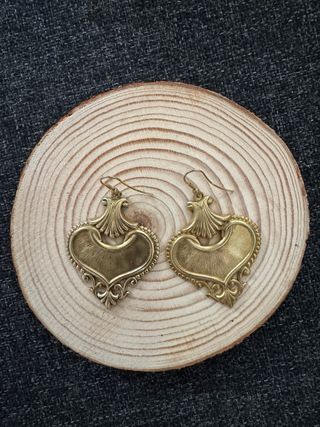 Pendientes Vintage 70s Corazón Dorado