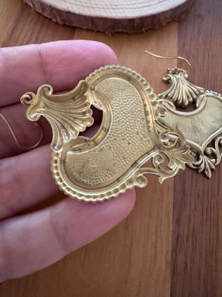 Pendientes Vintage 70s Corazón Dorado