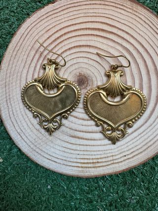 Pendientes Vintage 70s Corazón Dorado