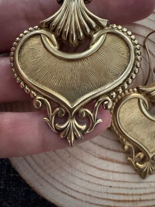 Pendientes Vintage 70s Corazón Dorado