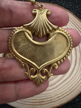 Pendientes Vintage 70s Corazón Dorado