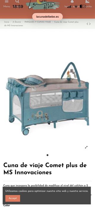 Cuna de viaje con cambiador