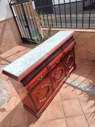 Mueble Taquillón Madera con Mármol