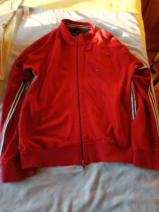 Sudadera Tommy Hilfiger Roja Cremallera