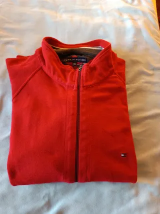 Sudadera Tommy Hilfiger Roja Cremallera
