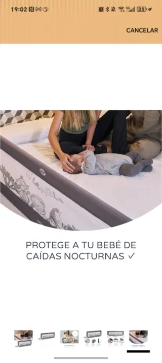 Barra seguridad cama 150cm Jungle