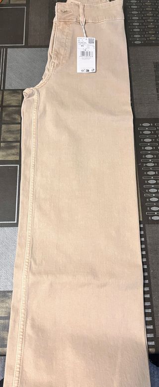 Pantalones vaqueros beige Mango Teen Talla XS