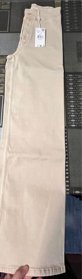 Pantalones vaqueros beige Mango Teen Talla XS