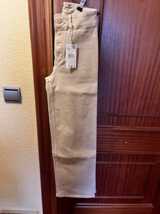 Pantalones vaqueros beige Mango Teen Talla XS