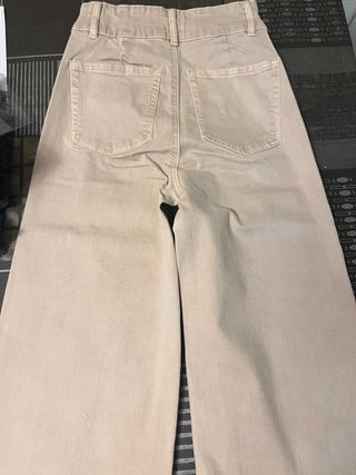 Pantalones vaqueros beige Mango Teen Talla XS