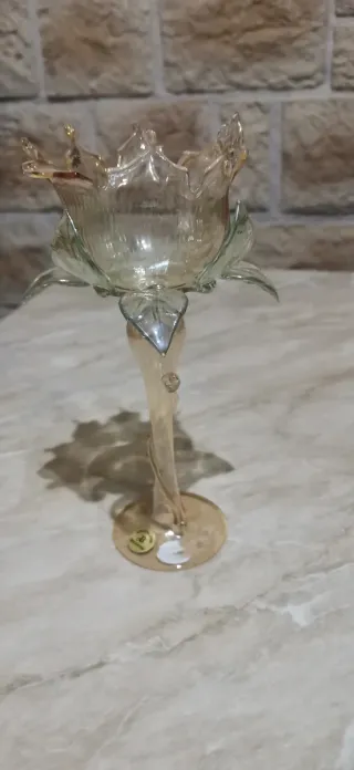 Portacandele in vetro soffiato