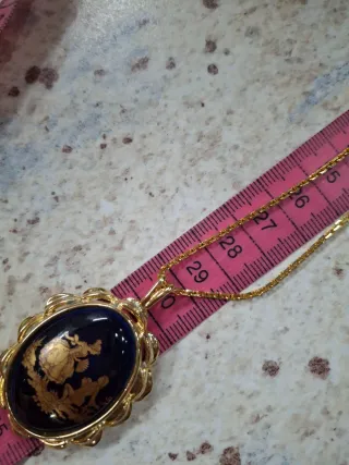 Collana Limoges con ciondolo blu e oro