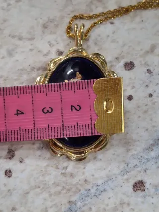 Collana Limoges con ciondolo blu e oro