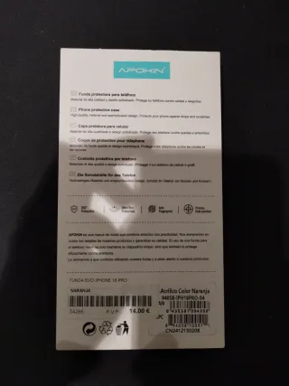 Funda Protectora Transparente APOKIN iPhone 16 Pro