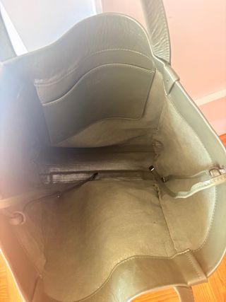 Mala de pele verde Zara