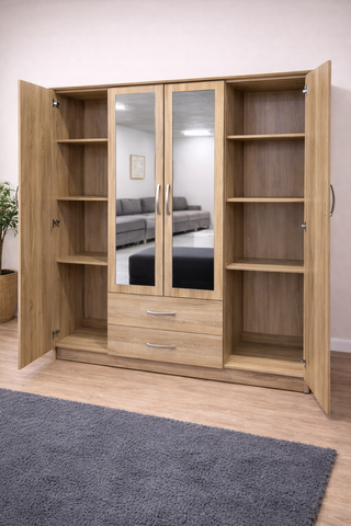 Armario 4 Puertas con 2 Cajones Nuevo