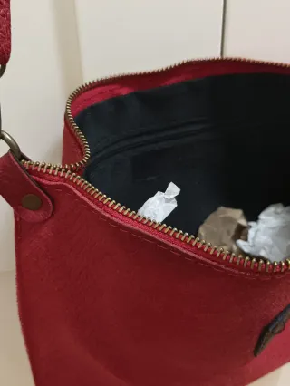 Bolso piel rojo oscuro