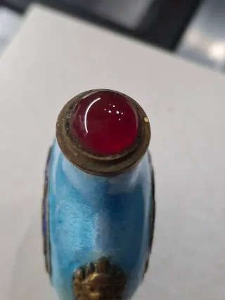 Bottiglia da fiuto d'epoca smaltata