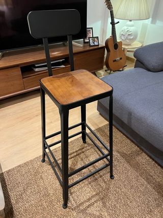 Taburete alto metal y madera. 4 unidades 20€/ud