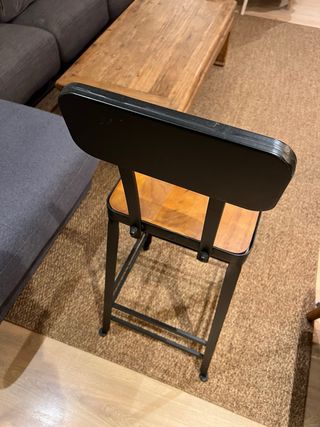 Taburete alto metal y madera. 4 unidades 20€/ud