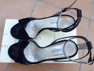 Sandalias negras tacón medio Talla 37