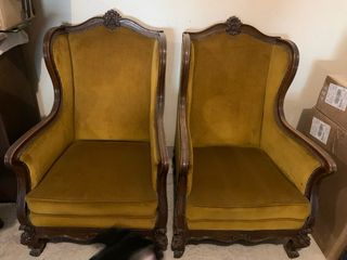 Pareja Sillones Orejeros Estilo Francés